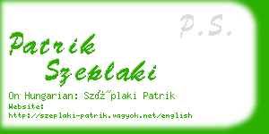 patrik szeplaki business card